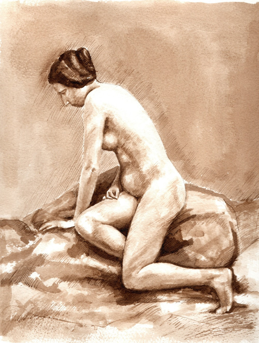 Seated Female Nude, Profile (2013)