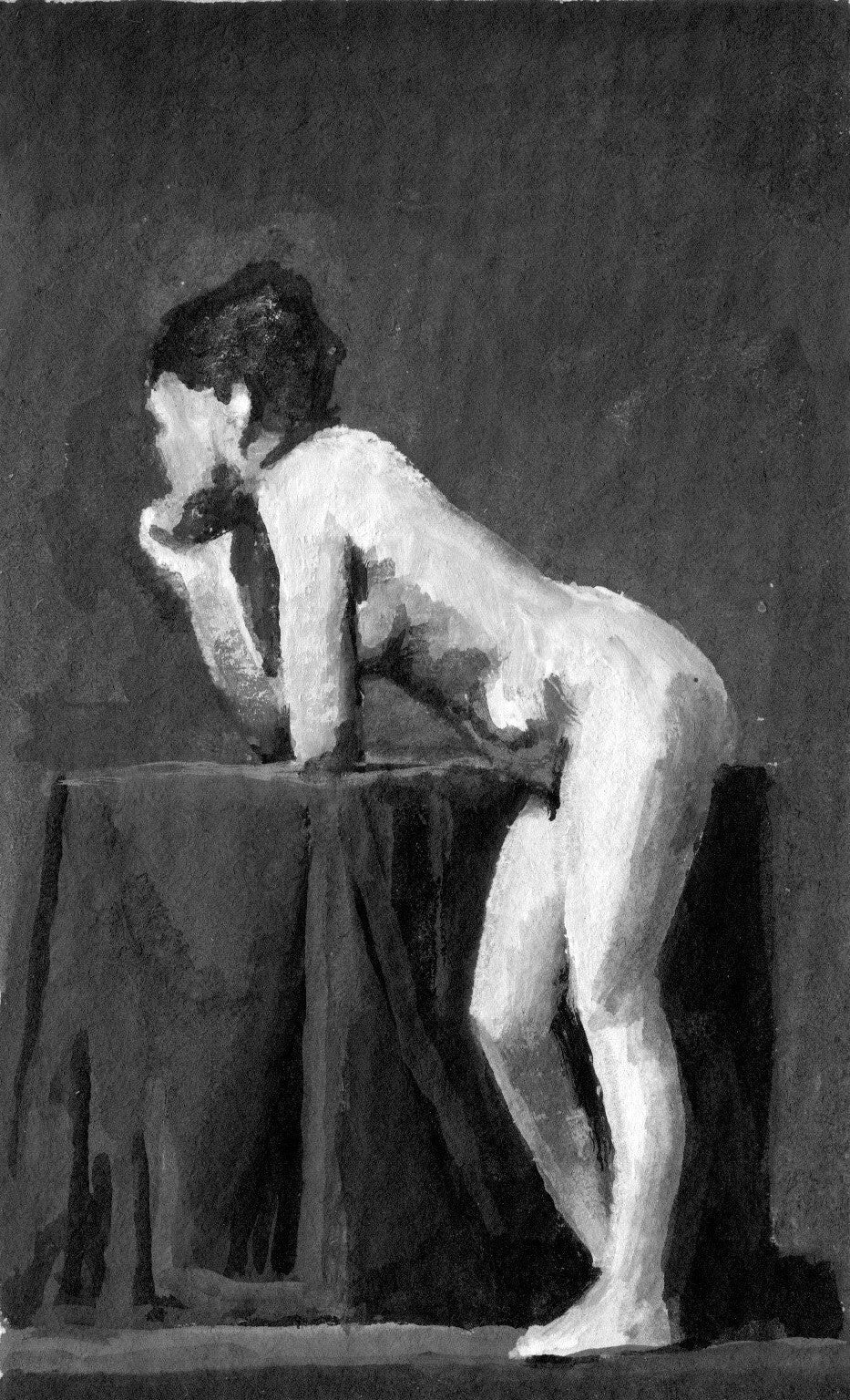 Leaning Female Nude, Head on Hand (2023)