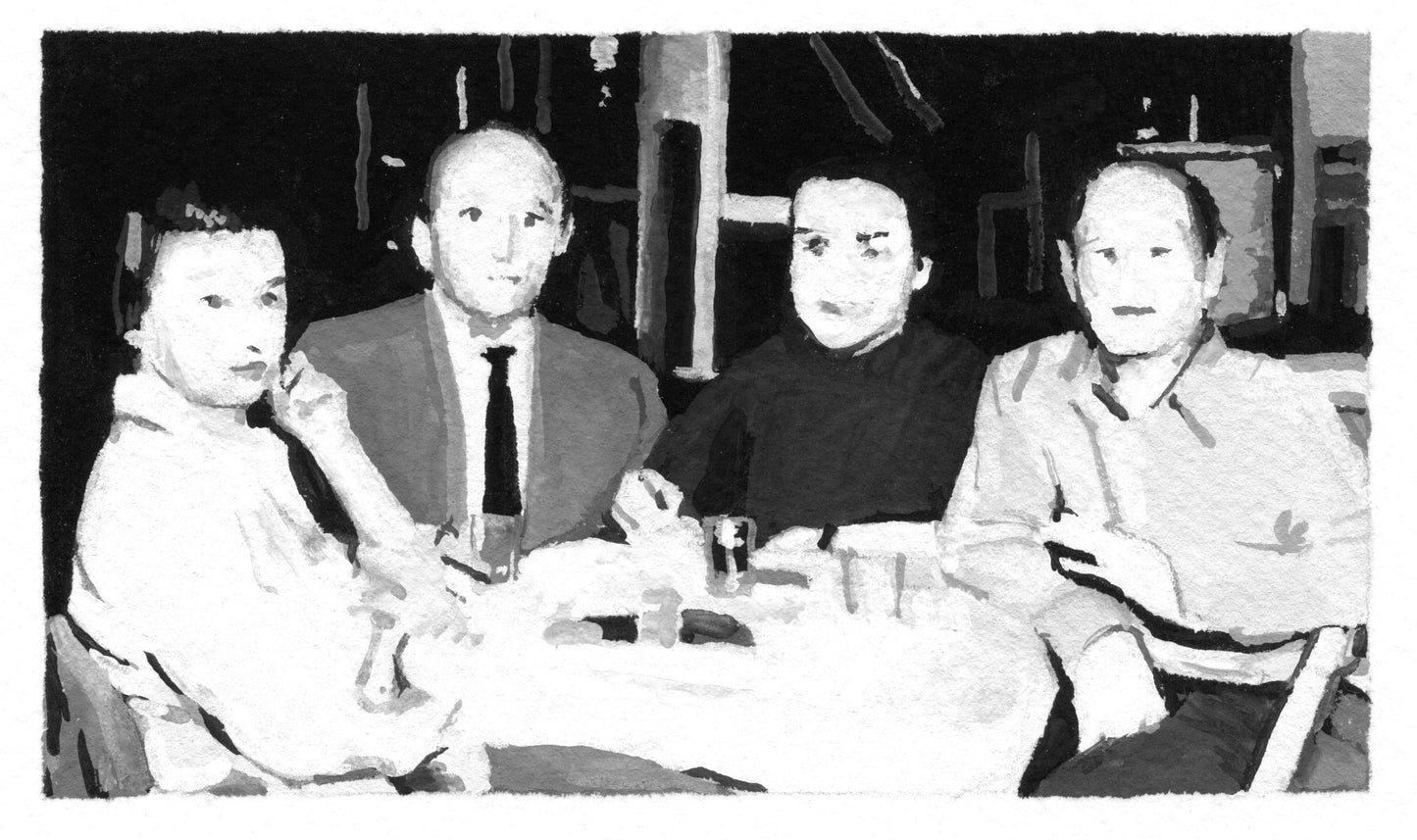 Four Figures at a Table, 2008