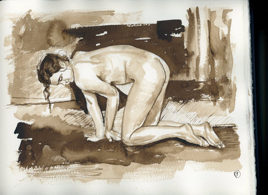 Female Nude on Hands and Knees, c. 2011
