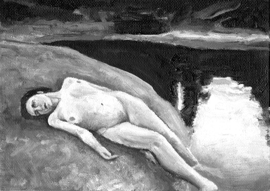 Female Nude Lying on Rock (2020)
