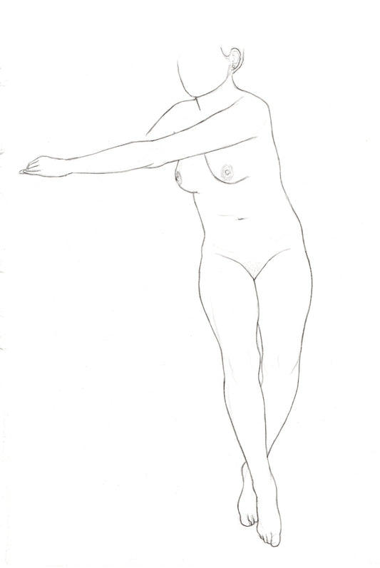 Female Nude, Reaching to her Right (2017)