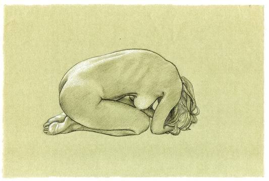 Crouching Female Nude, Profile, September 2019