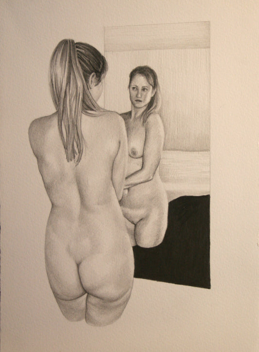 Nude Woman Looking into Mirror (2017)