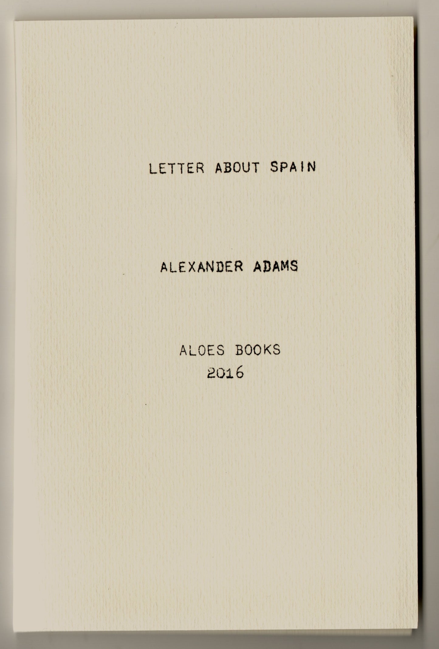 Letter About Spain