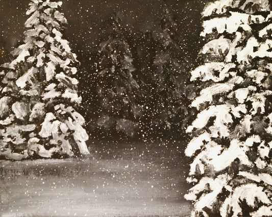 Firs in Snow, Night II (version A) (2021)