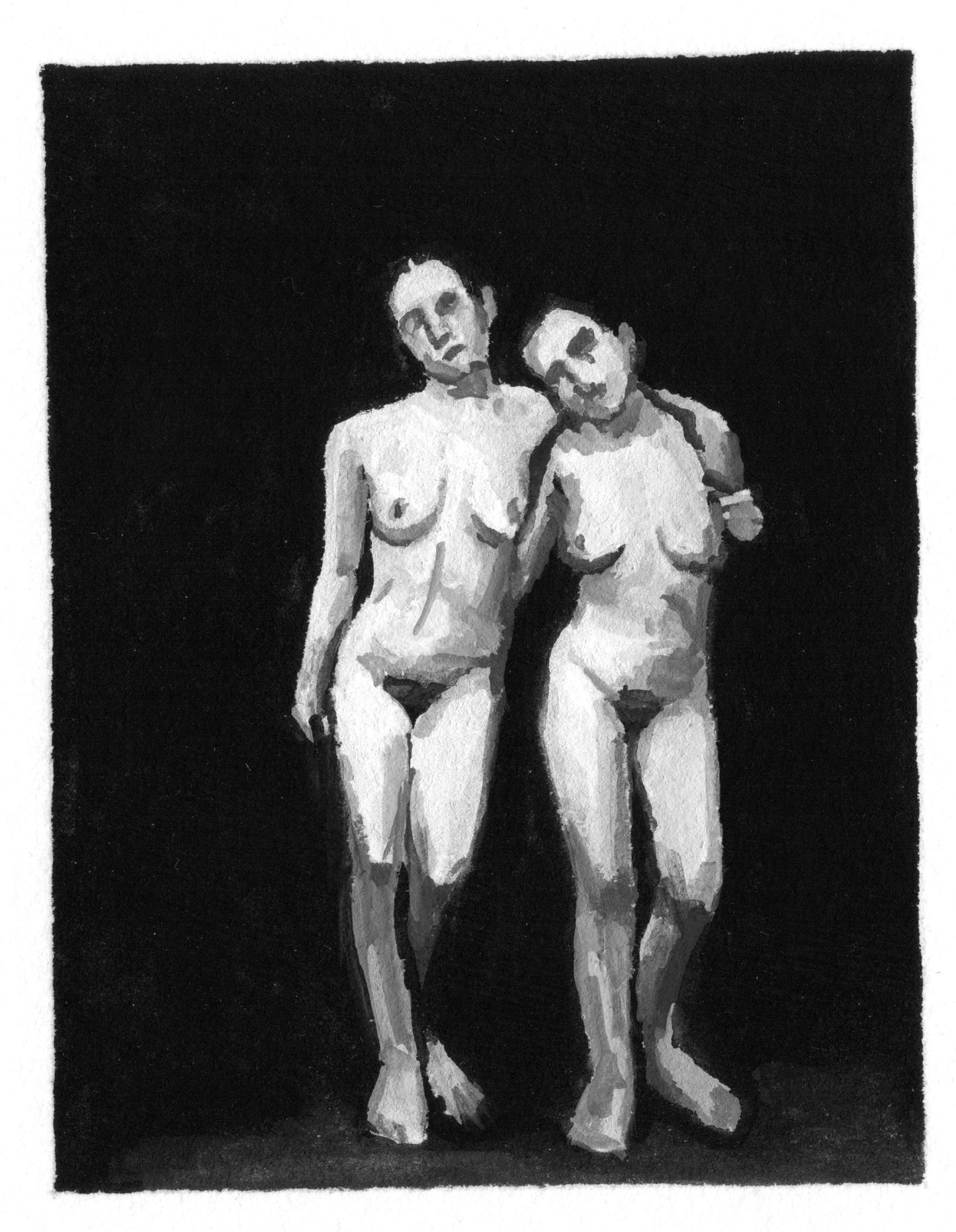 Two Standing Female Nudes, version B, 2009